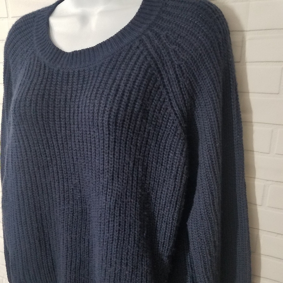 Pink Rose Knit Thick Navy Blue Pullover Sweater - Picture 2 of 6